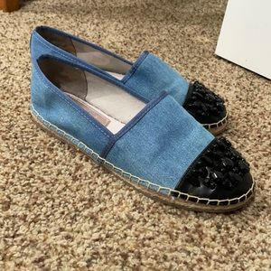 Jewel and denim espadrilles